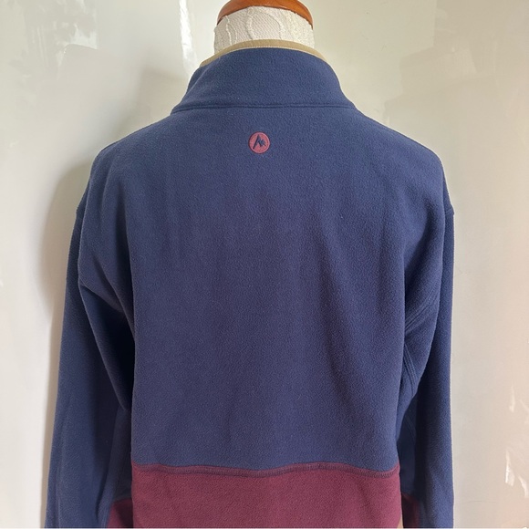 Marmot Rocklin 1/2 Zip Blue Red Fleece Sweatshirt Pullover sz M - Picture 8 of 12